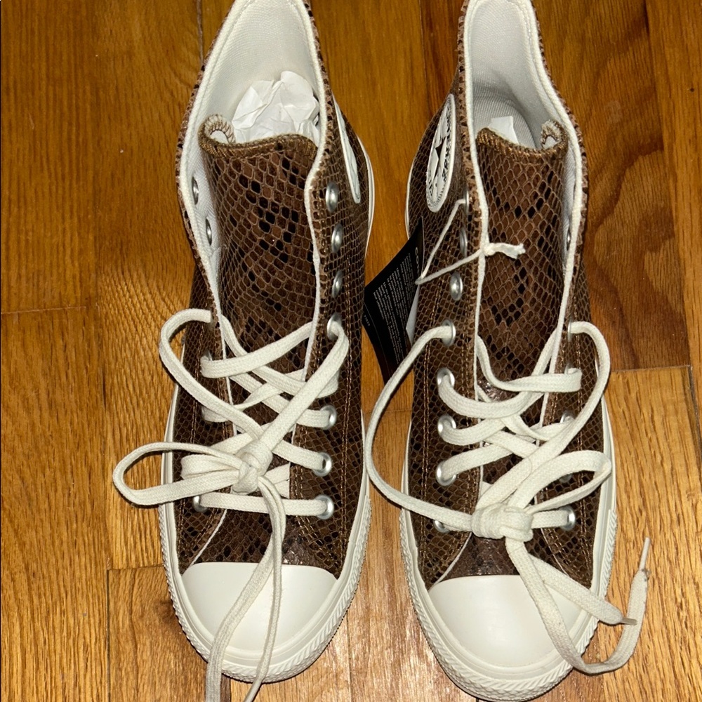 Converse Brown Snake Print High-Tops